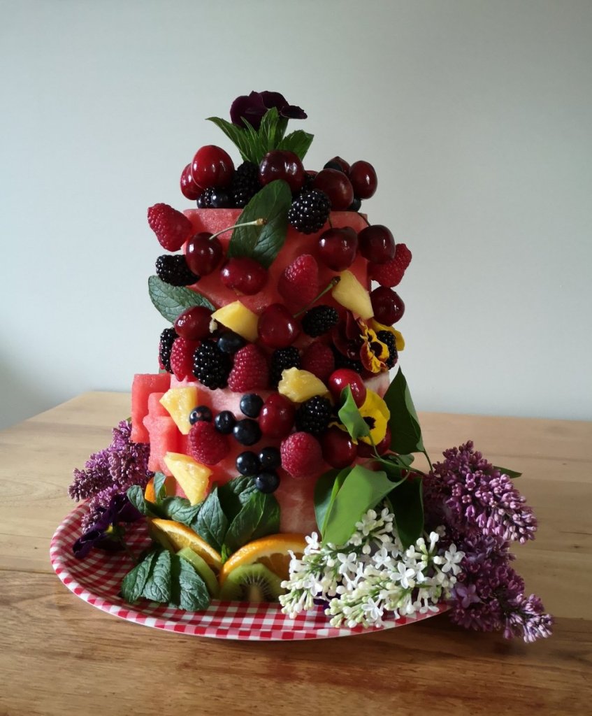 Lots of fun, fruit, flowers, and toothpicks. 